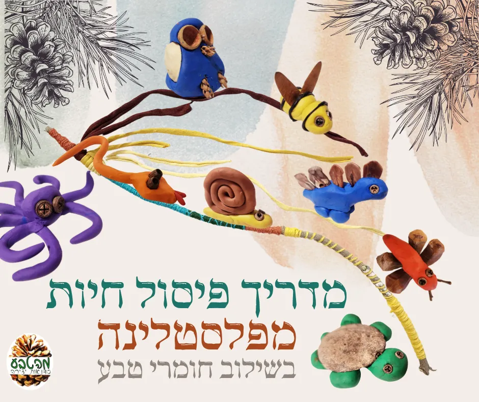 מדריכי פיסול חיות מפלסטלינה בשילוב חומרי טבע